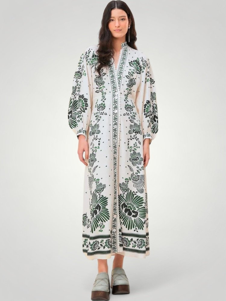 Robe Longue Fleurie Élégante d'Été 2 - Mode Lumière