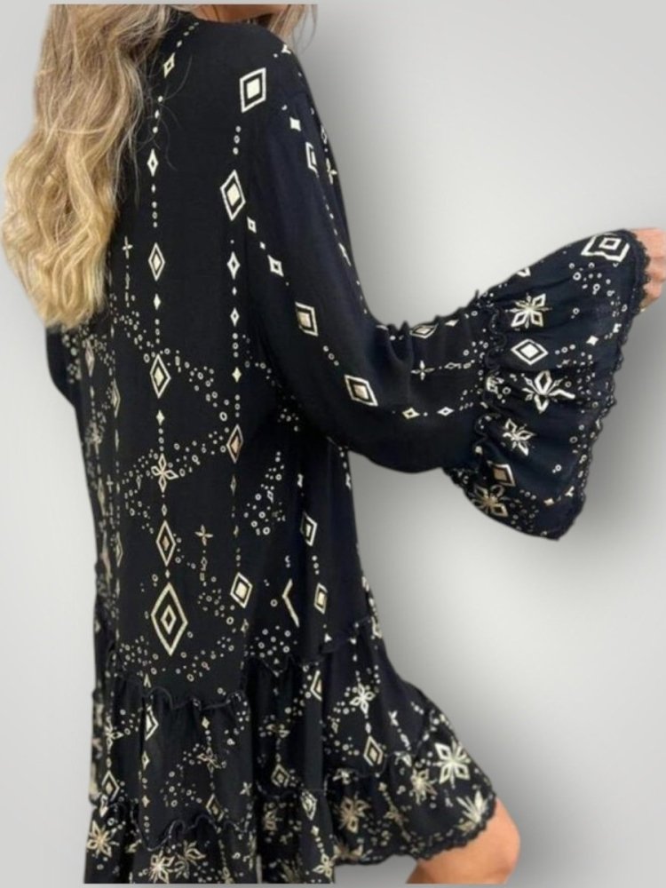 Robe Midi Femme Géométrique Élégante 2
