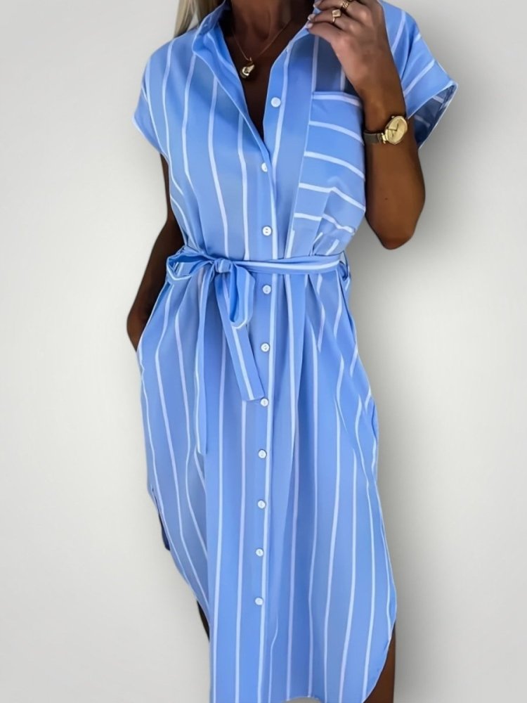 Robe Rayée Élégante et Confortable 0