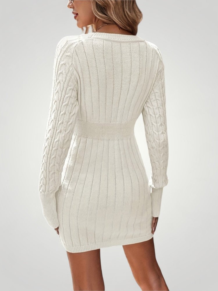 Robe Tricotée Élégante pour l'Automne 4 - Mode Lumière
